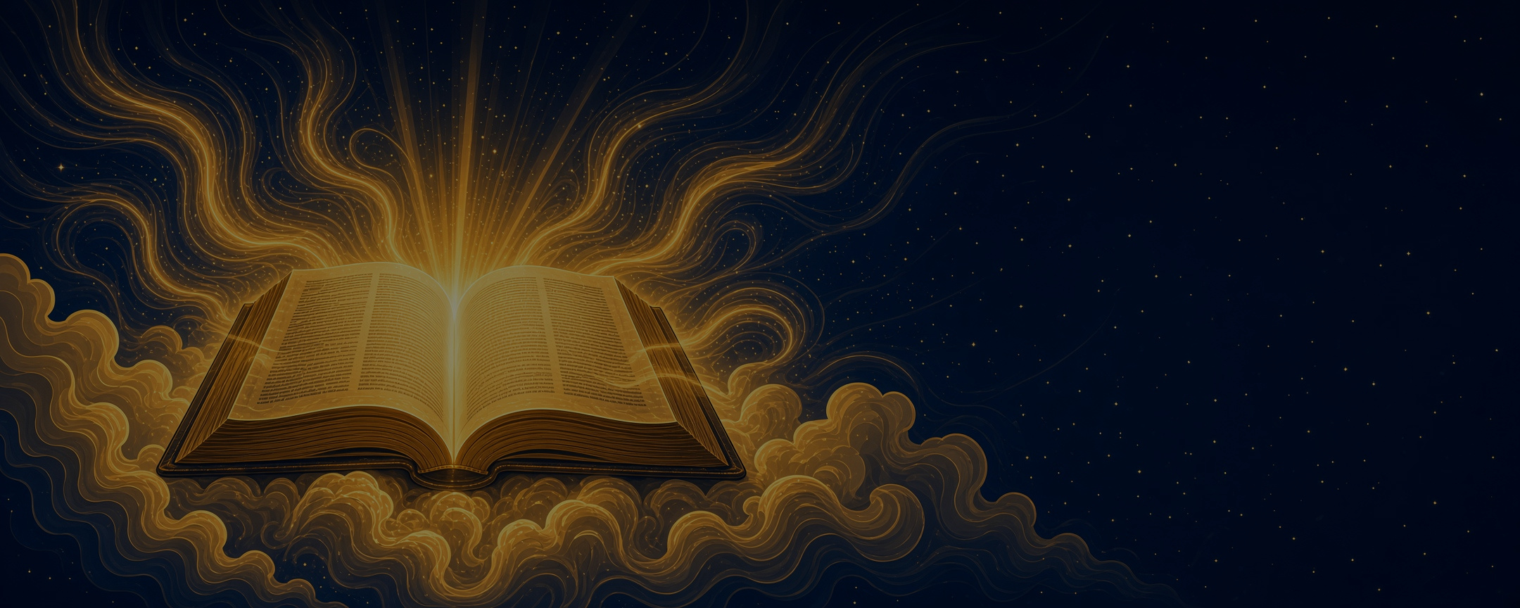 An open Bible, the Word as light